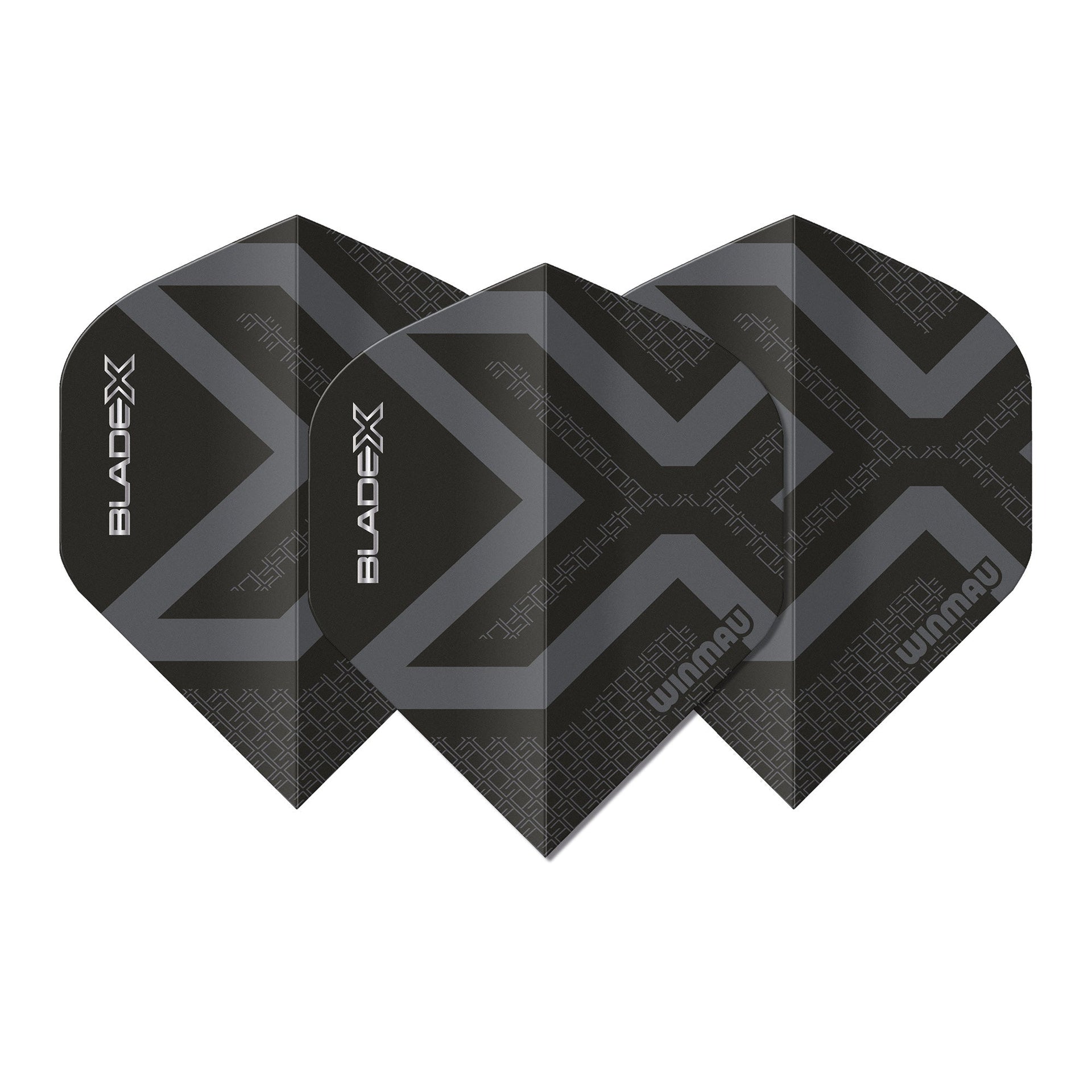 winmau-blade-x-prism-delta-metallic-black-ailettes-standard-lot-de-3 image 1