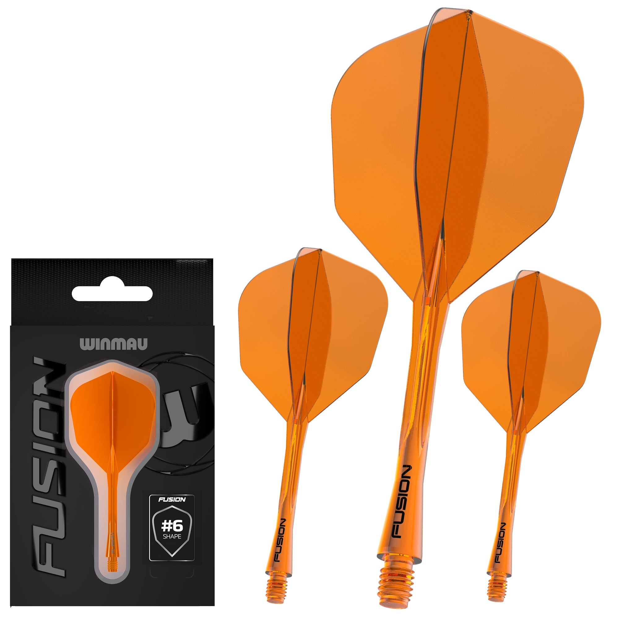 winmau-fusion-integrated-flight-shaft-6-orange-transparent-short image 1