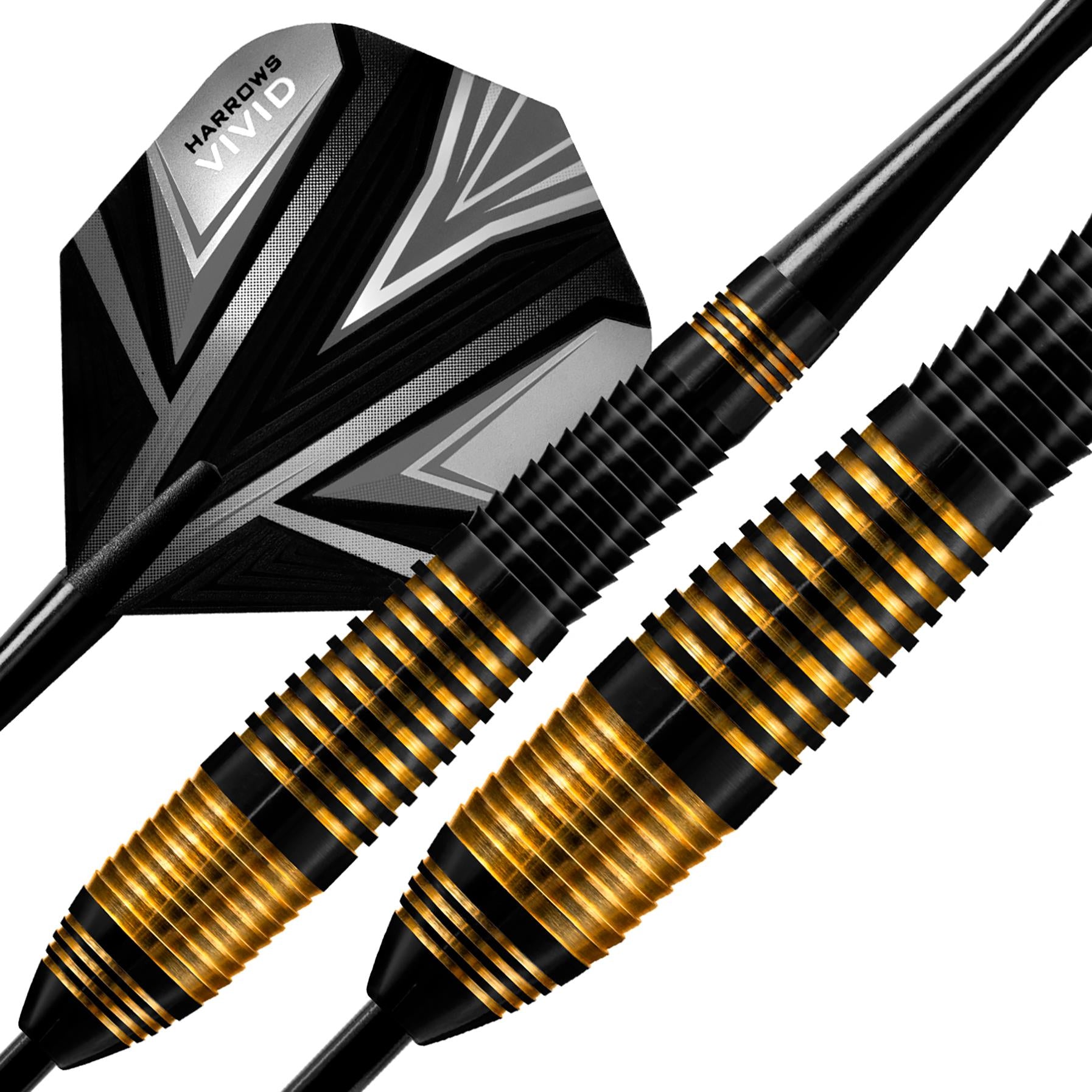 harrows-vivid-brass-black-fl-chettes-pointe-acier-steel-tip image 3