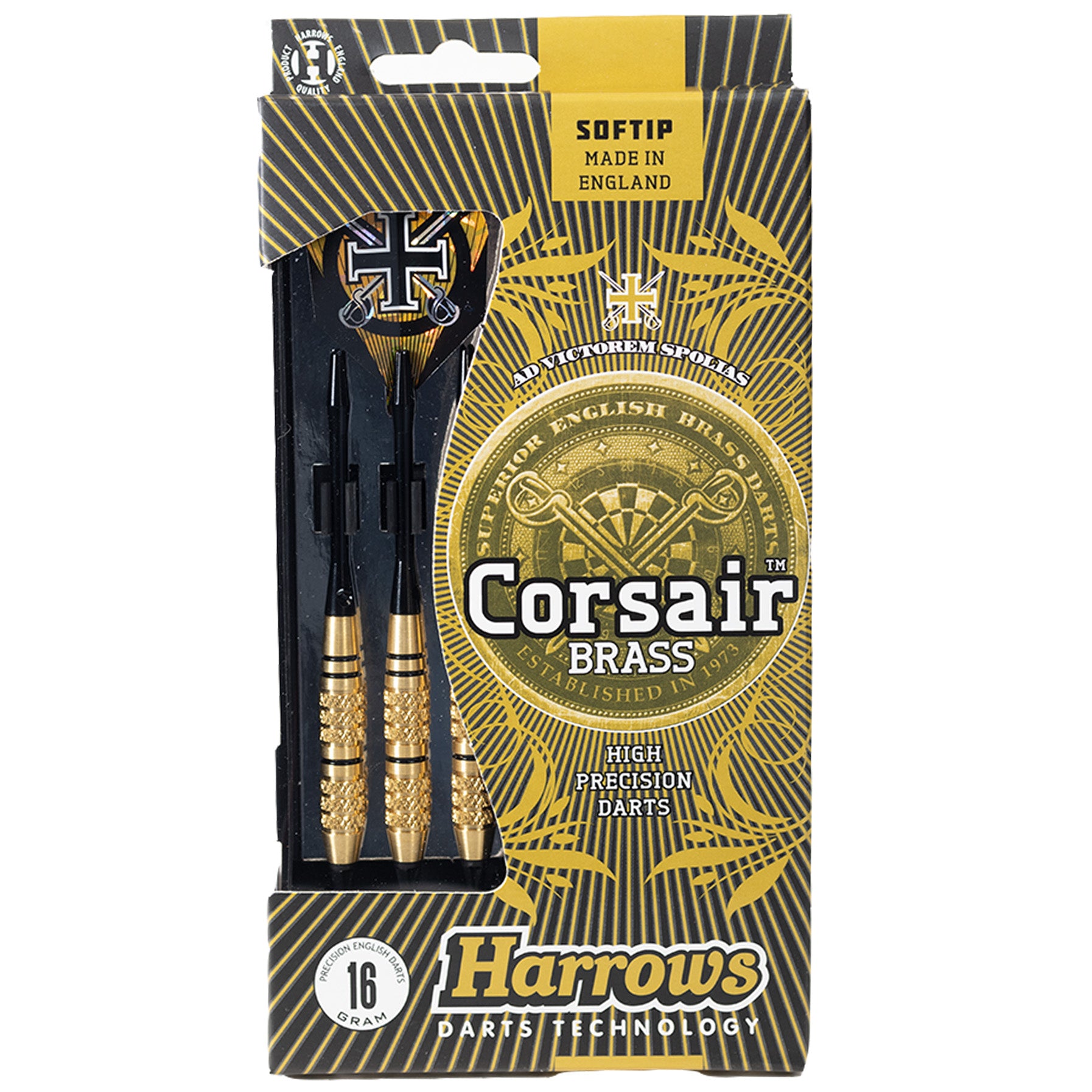 harrows-corsair-black-fl-chettes-pointe-souple-soft-tip-laiton image 4