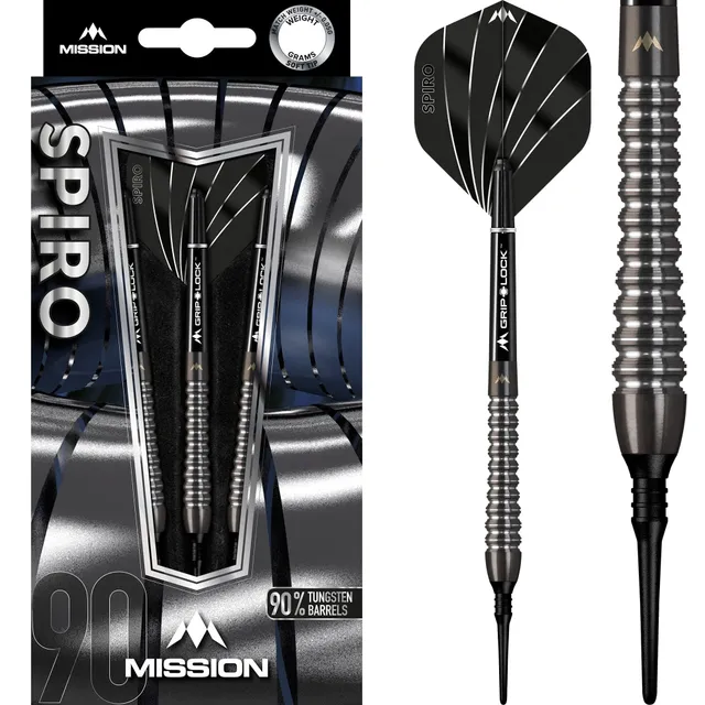 mission-darts-spiro-m2-fl-chettes-soft-tip-19g-90-tungst-ne-noir-pvd-graphite image 1