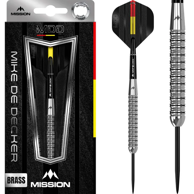 mission-darts-mike-de-decker-fl-chettes-pointe-acier-laiton-tungsten-look-20g image 1