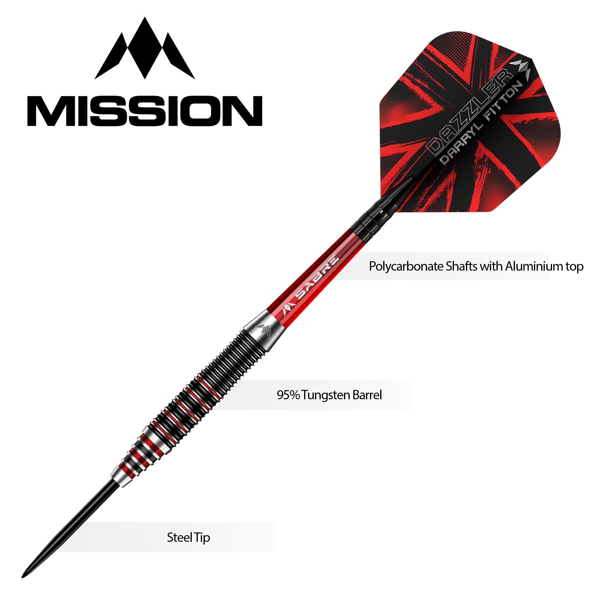 mission-darts-darryl-fitton-the-dazzler-fl-chettes-steel-tip-noir-lectro-rouge-2 image 6
