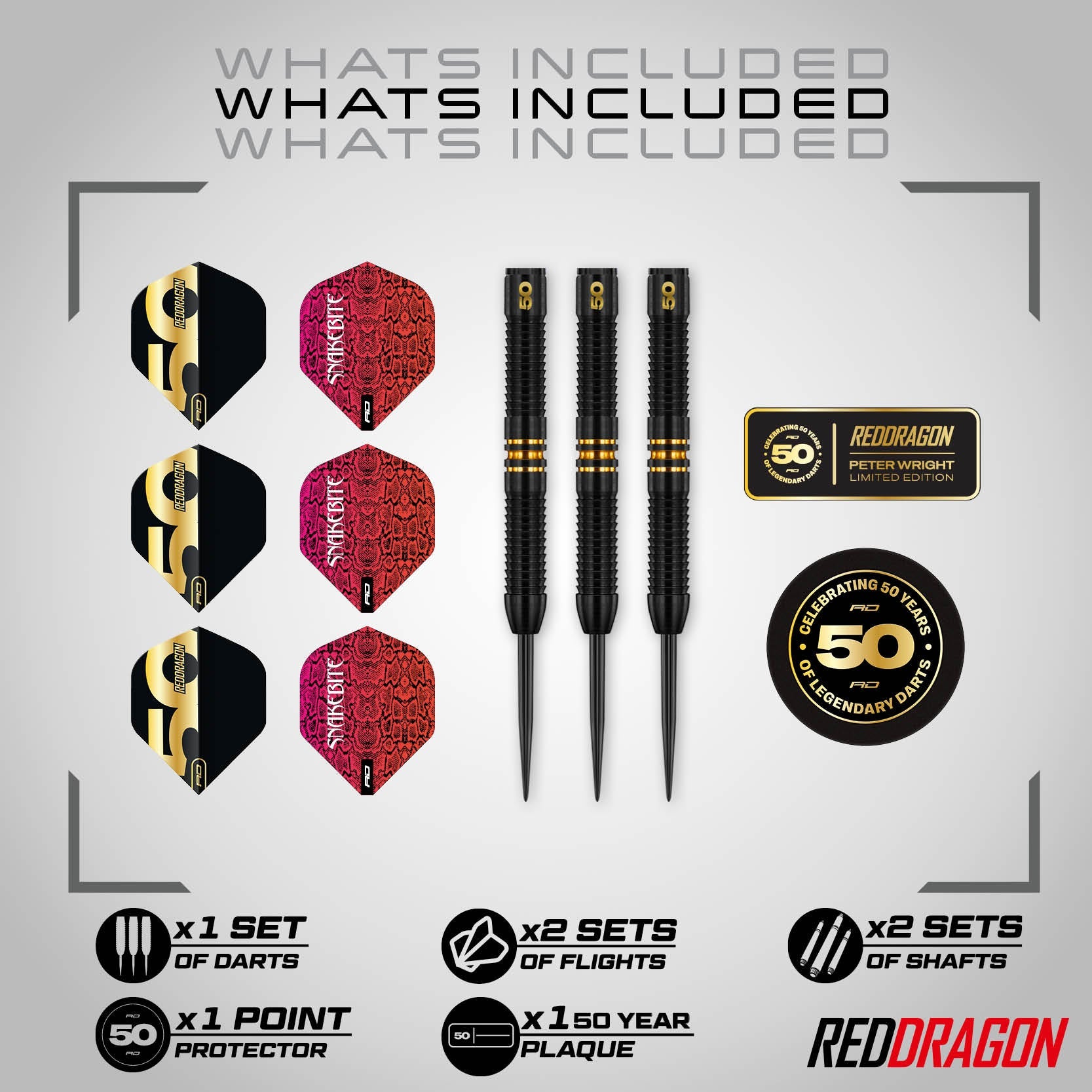 red-dragon-darts-peter-wright-50-year-player-edition-fl-chettes-onyx-or-24-carat image 4
