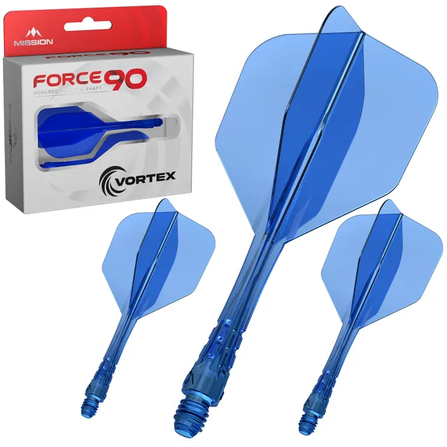 mission-darts-force-90-vortex-syst-me-ailette-tige-moul-e-standard-no6-clear-blu image 1