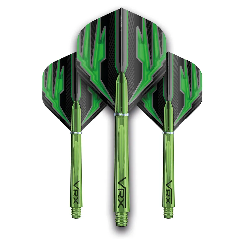 red-dragon-darts-flight-shaft-combo-vrx-green-lot-ailettes-tiges image 1