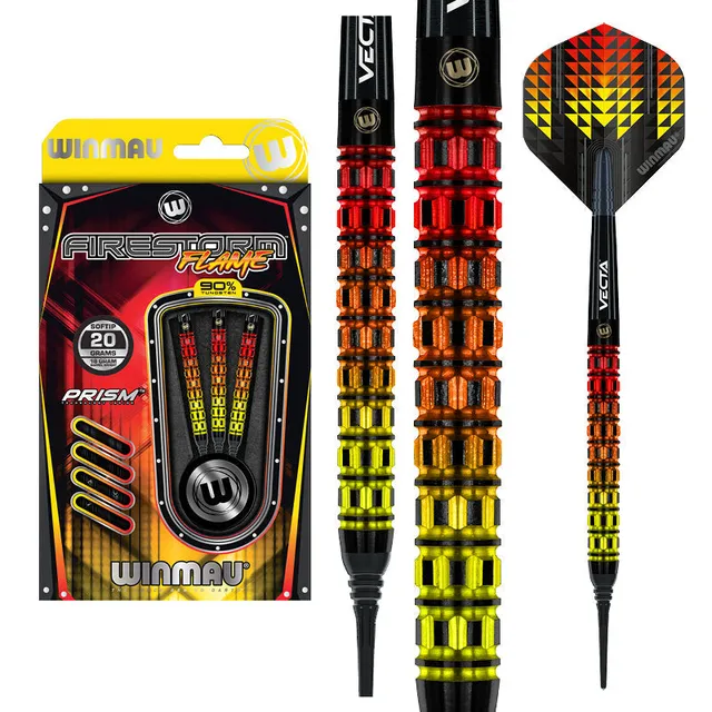 winmau-firestorm-flame-1-fl-chettes-pointe-souple-soft-tip image 1