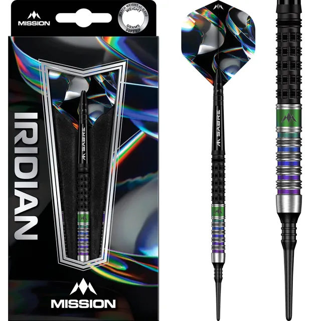 mission-darts-iridian-fl-chettes-soft-tip-90-tungst-ne-20g-black-et-coral-pvd image 1