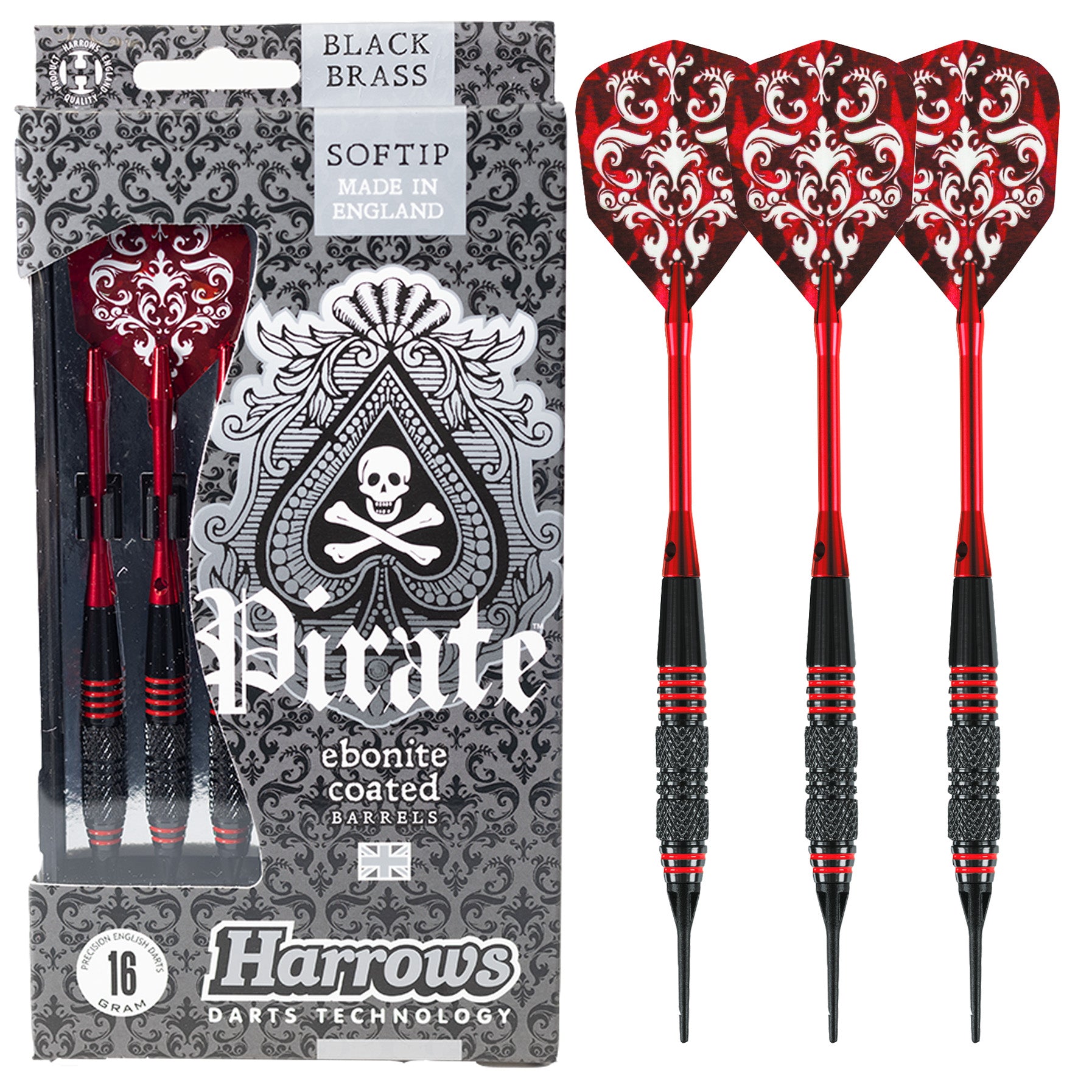harrows-pirate-red-fl-chettes-pointe-souple image 1