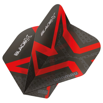 winmau-blade-x-prism-delta-metallic-black-red-ailettes-standard image 3