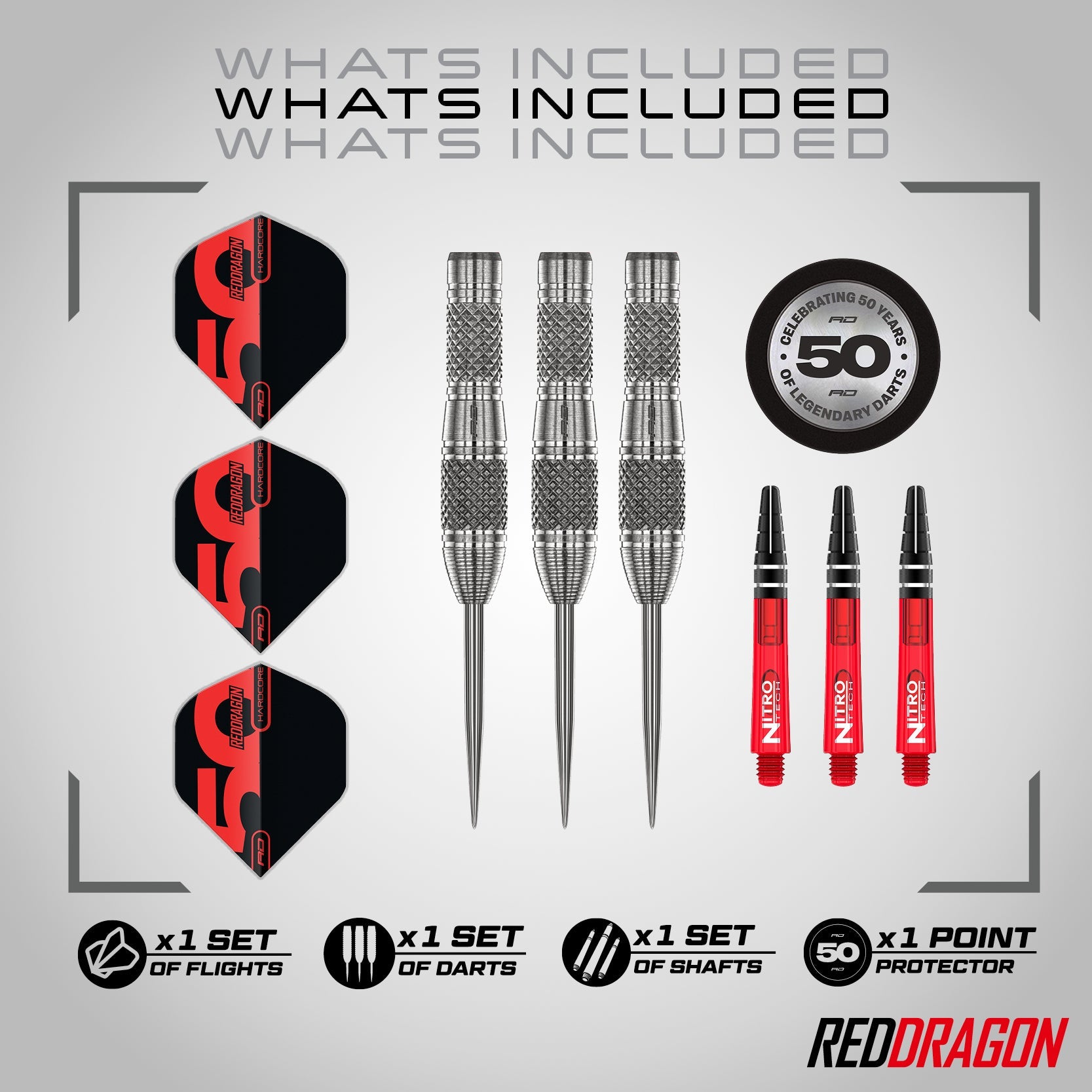 red-dragon-darts-grizzly-4-fl-chettes-pointe-acier-90-tungst-ne image 2