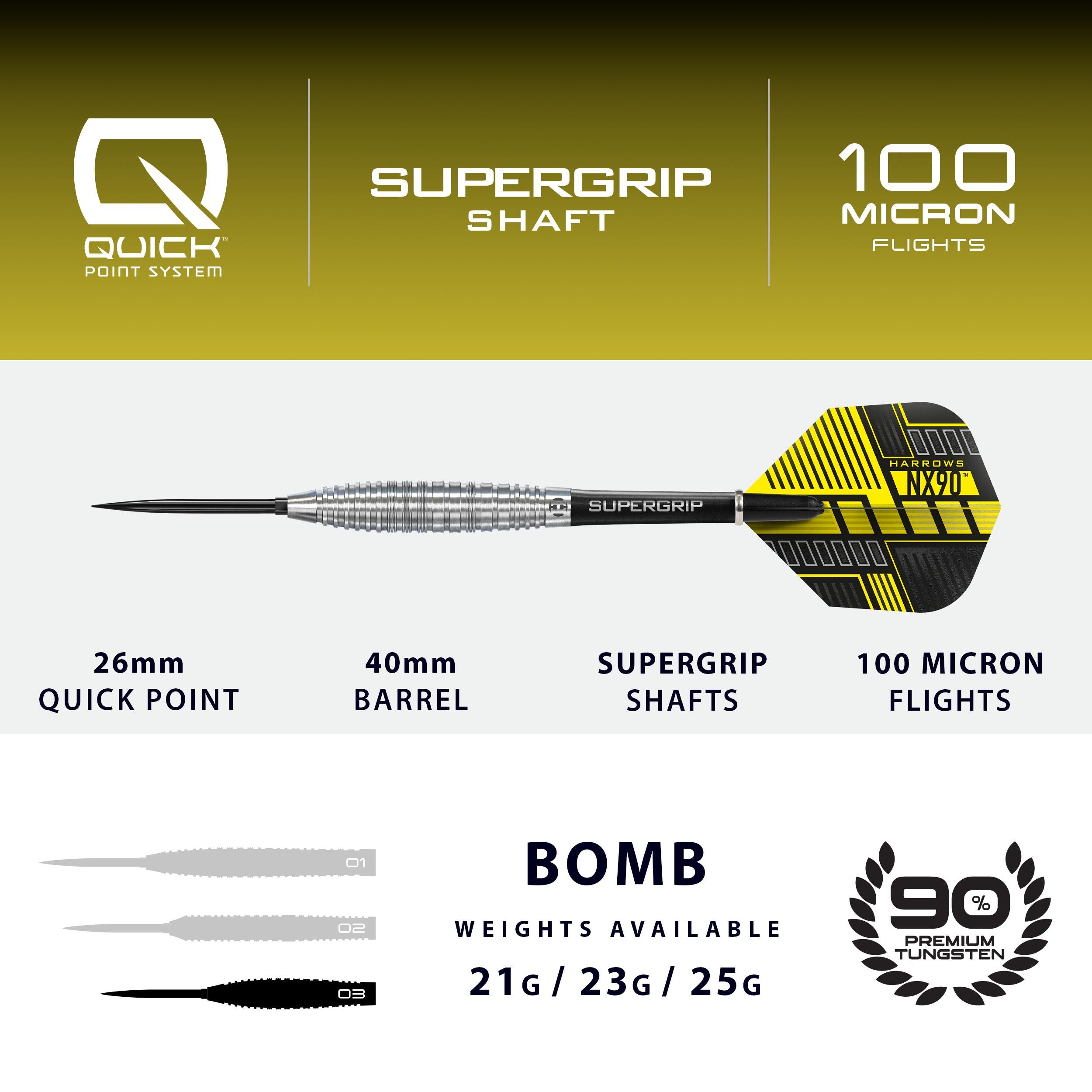 harrows-nx90-bomb-90-quick-point-fl-chettes-pointe-acier image 4