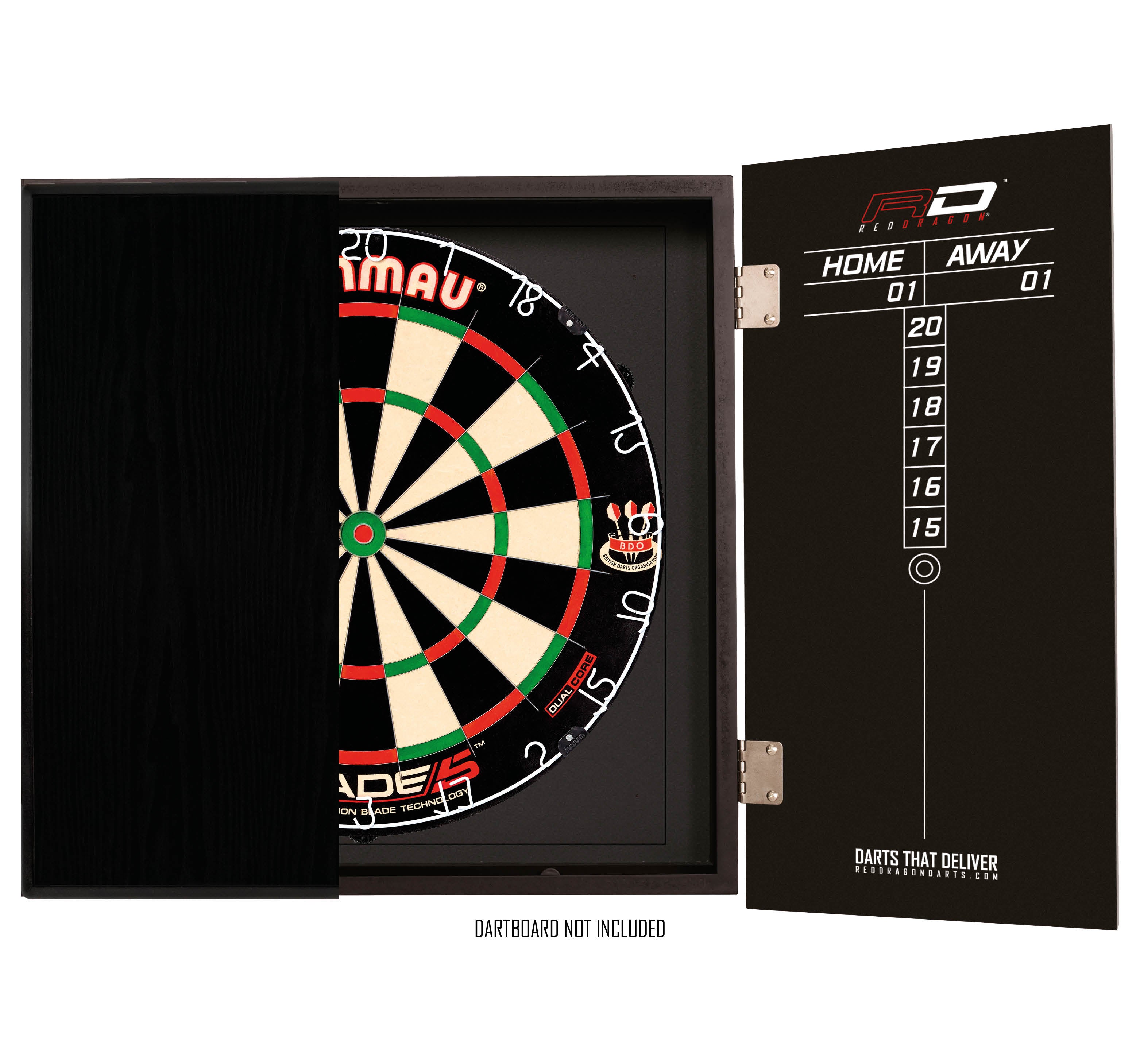 red-dragon-darts-deluxe-armoire-pour-cible-de-fl-chettes-noire image 2