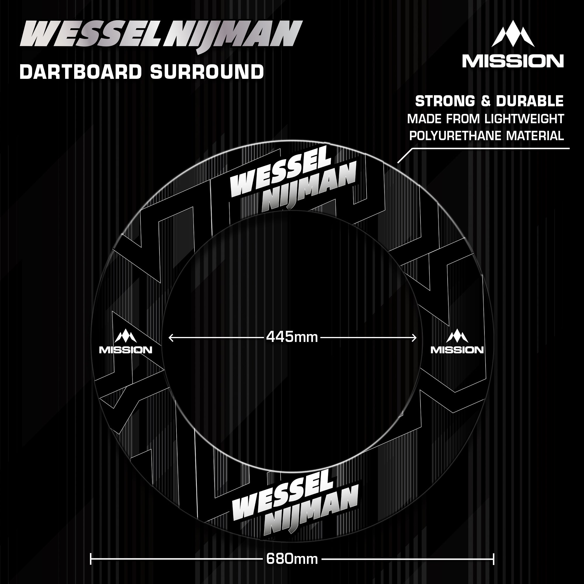 mission-darts-wessel-nijman-contour-de-cible-en-polym-re-logo-joueur image 4