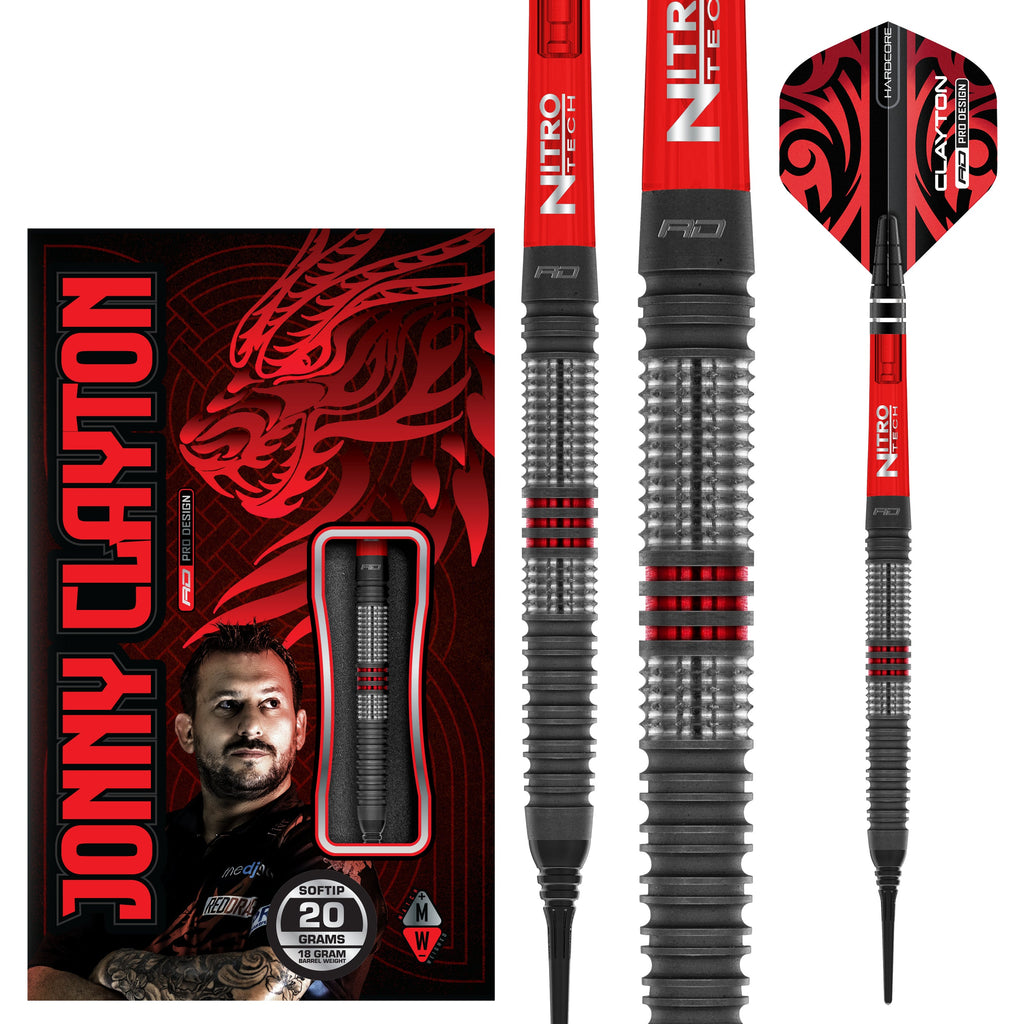 red-dragon-darts-jonny-clayton-hiraeth-soft-tip-fl-chettes-pointe-souple image 1