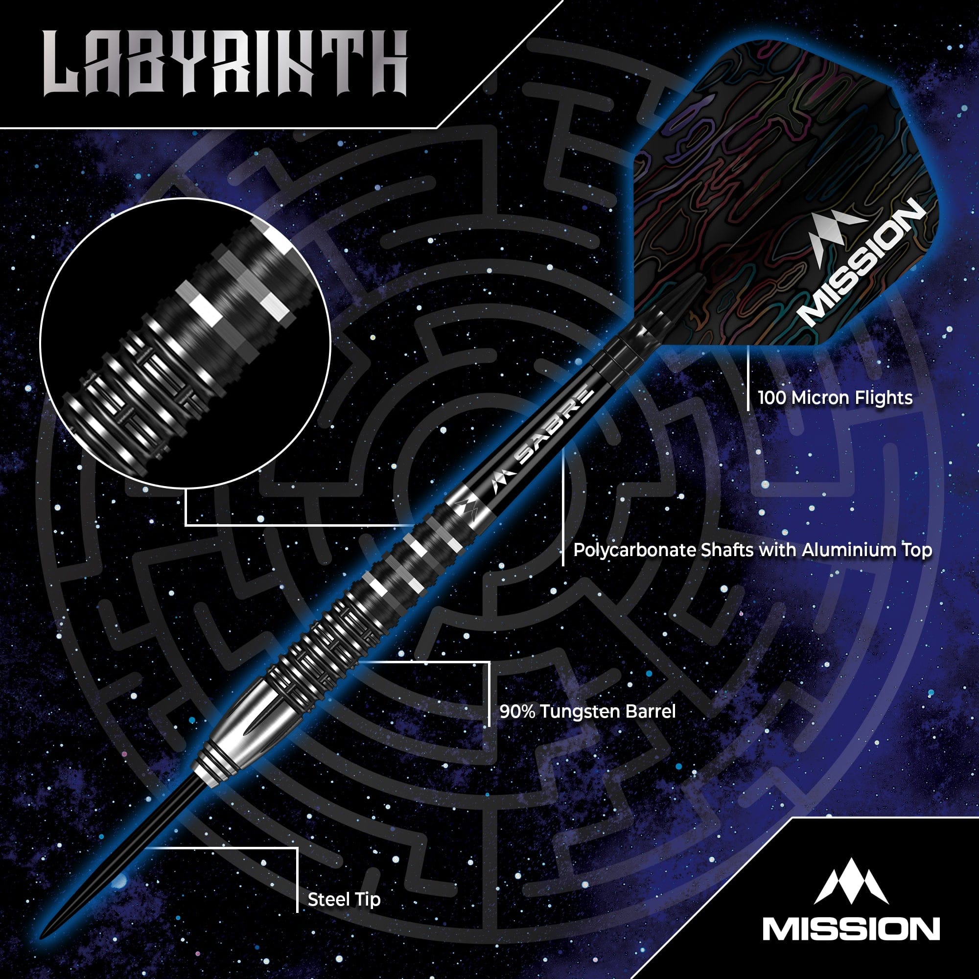 mission-labyrinth-fl-chettes-steel-tip-90-tungst-ne-black-pvd-22g-24g image 3