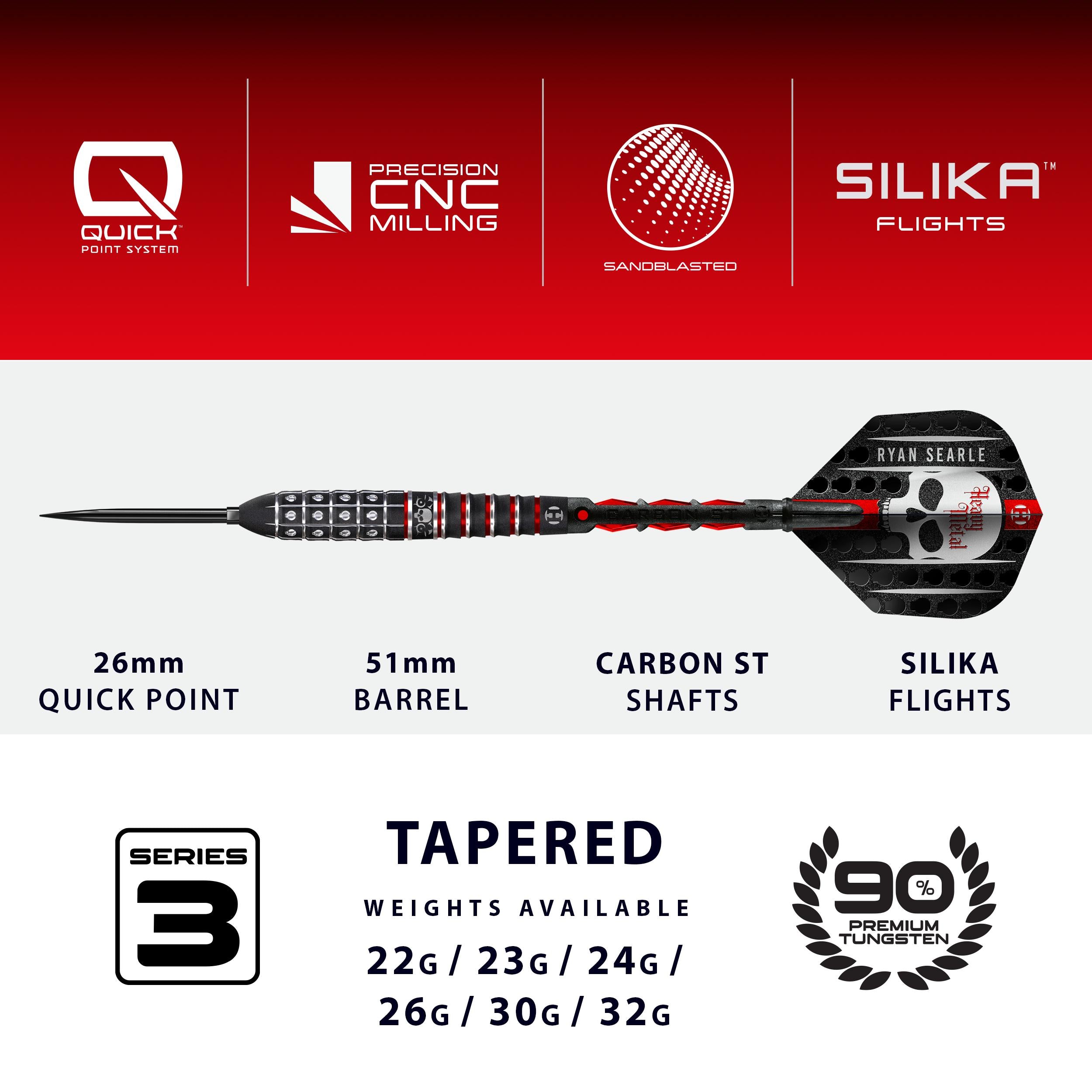 harrows-ryan-searle-series-3-90-quick-point-fl-chettes-steel-tip-pro image 4
