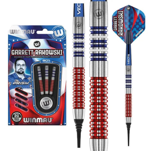 winmau-garrett-rakowski-fl-chettes-pointe-souple-soft-tip image 1