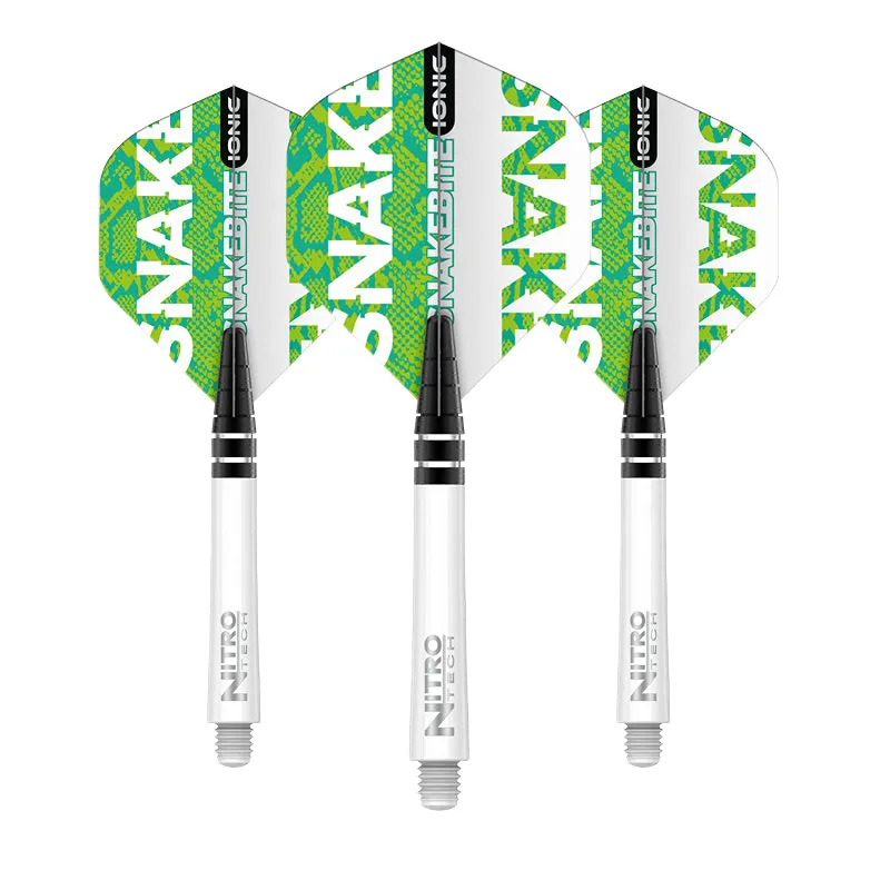 red-dragon-darts-peter-wright-snakebite-ionic-green-kit-ailettes-tiges image 1