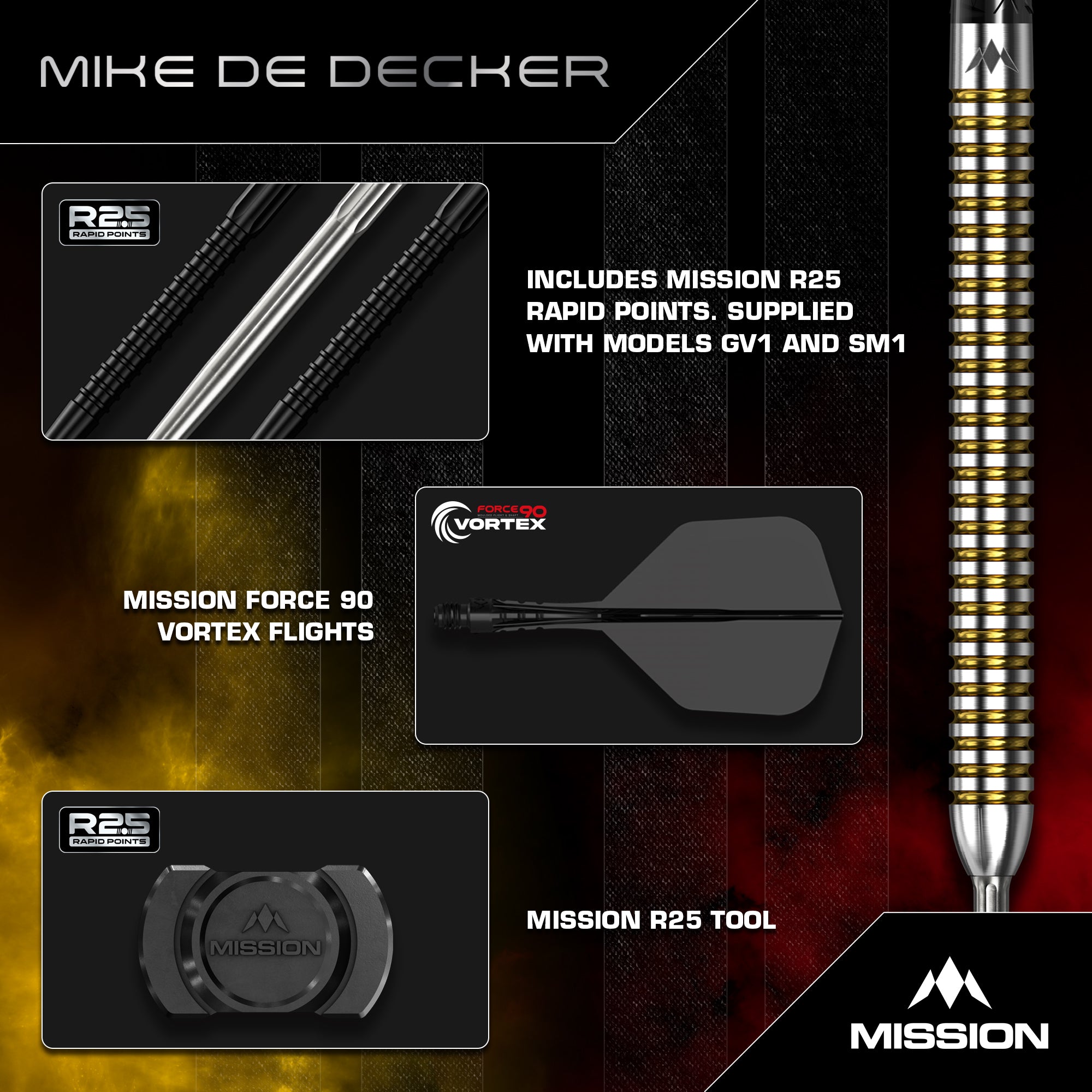 mission-darts-mike-de-decker-v2-fl-chettes-pointe-acier-95-tungst-ne image 4
