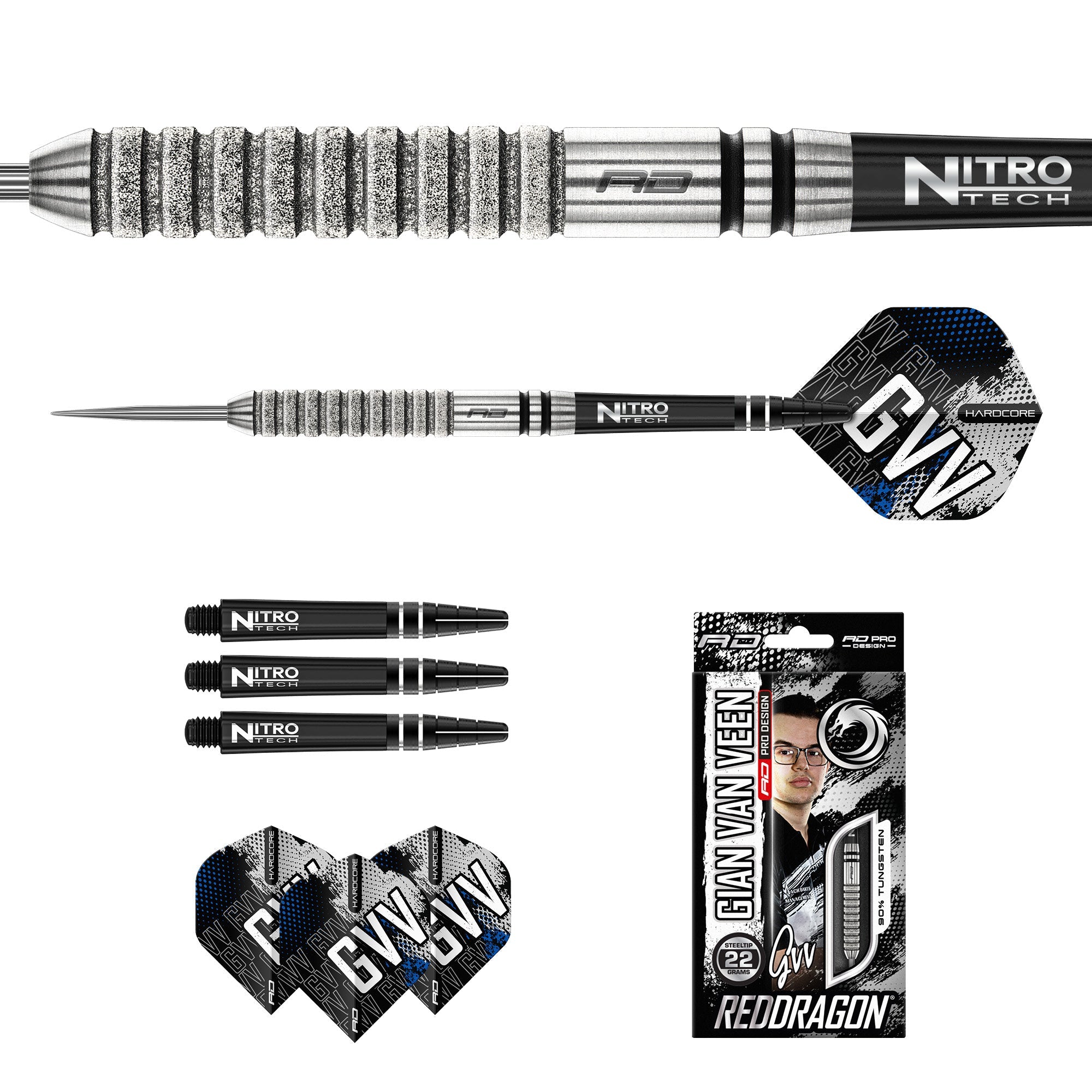 red-dragon-darts-gian-van-veen-tour-edition-sign-e-fl-chettes-90-tungst-ne image 8