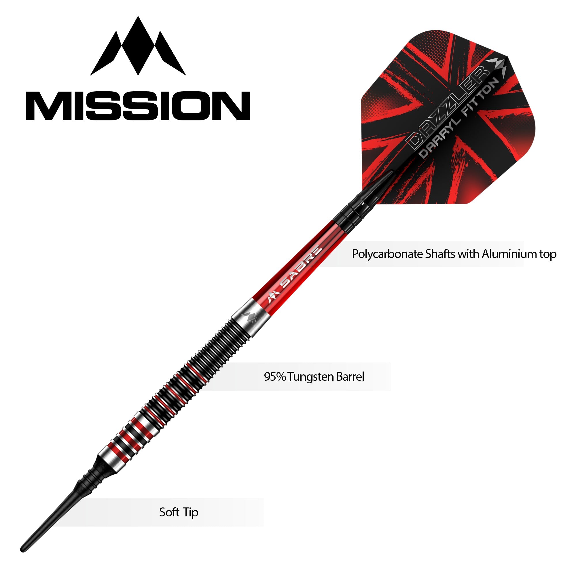 mission-darryl-fitton-the-dazzler-fl-chettes-soft-tip-18g-noir-et-rouge-lectro image 5