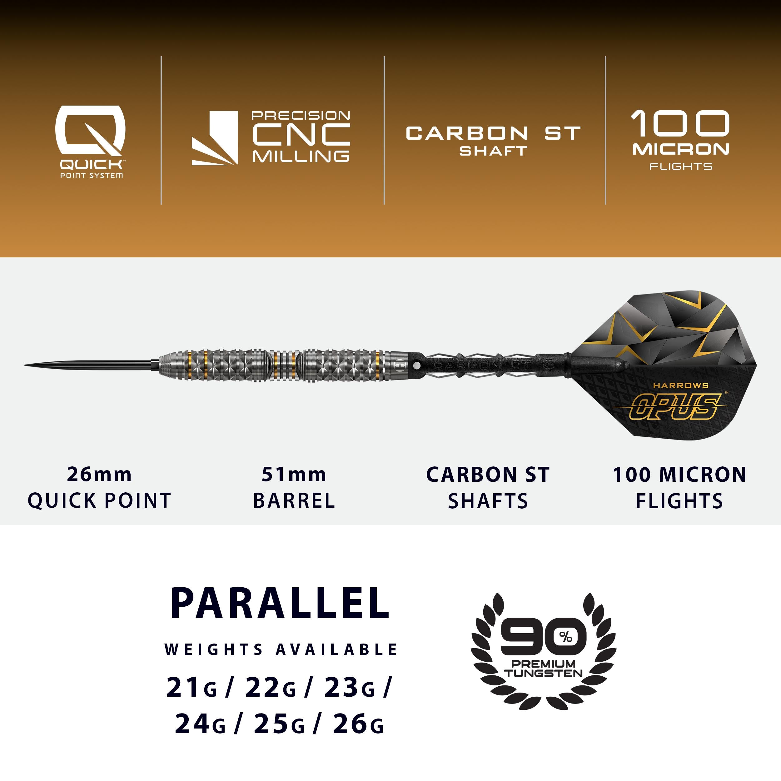 harrows-opus-90-quick-point-fl-chettes-pointe-acier-tungst-ne image 4