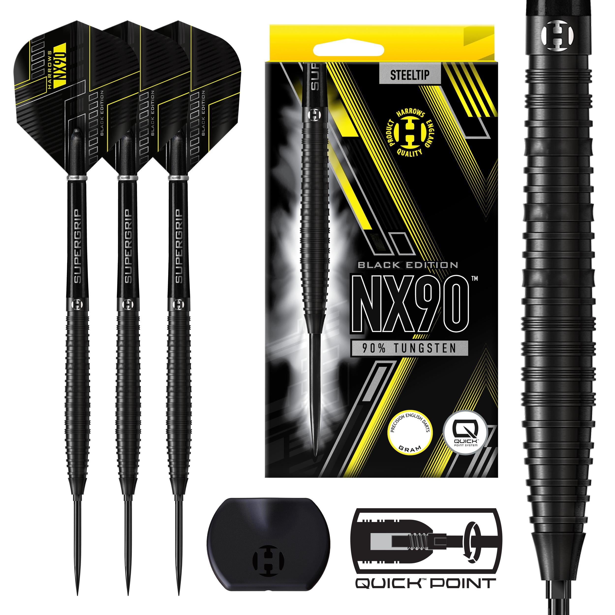 harrows-nx90-90-black-edition-quick-point-fl-chettes-pointe-acier image 1