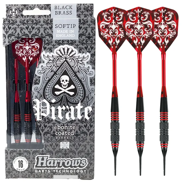 harrows-pirate-red-fl-chettes-pointe-souple image 1