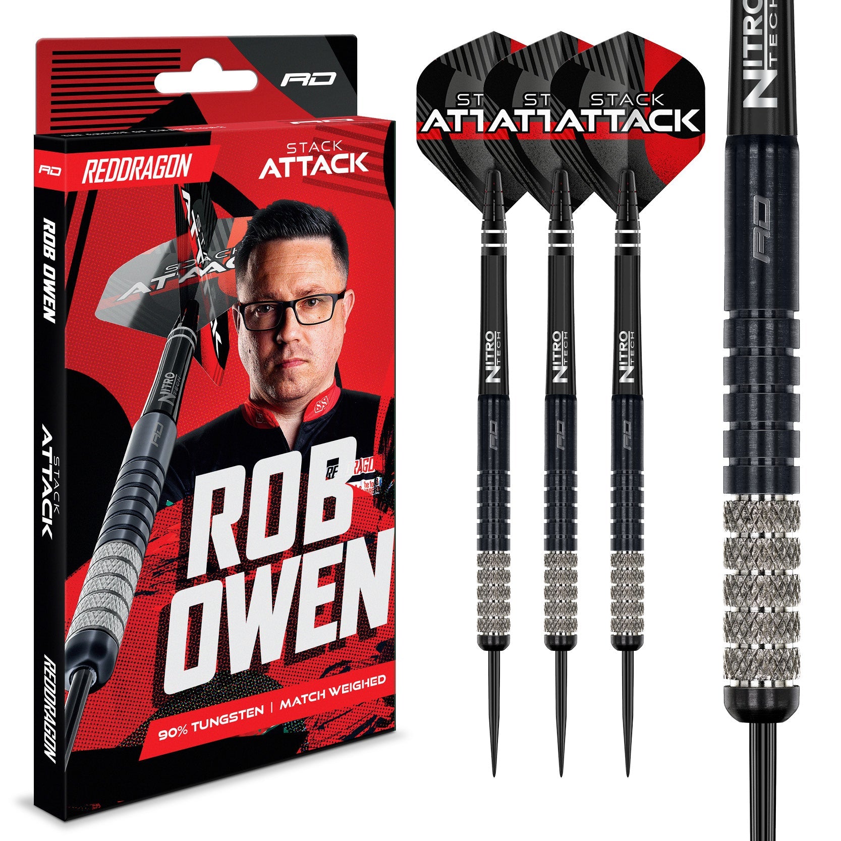red-dragon-darts-rob-owen-stack-attack-90-parall-le-fl-chettes-pointe-acier image 1