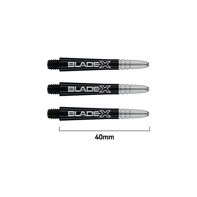 winmau-blade-x-vecta-medium-noir-et-argent-tiges-x3 image 1