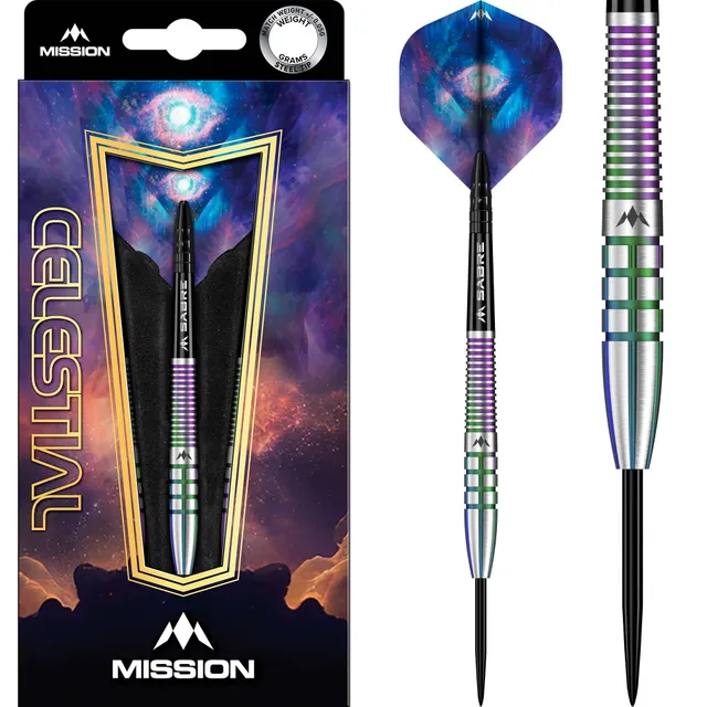 mission-darts-celestial-fl-chettes-pointe-acier-95-tungst-ne-coral-pvd-21g image 1