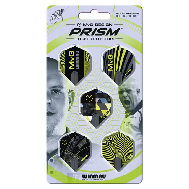 winmau-mvg-prism-flight-collection-card-5-sets-noir-et-vert image 1