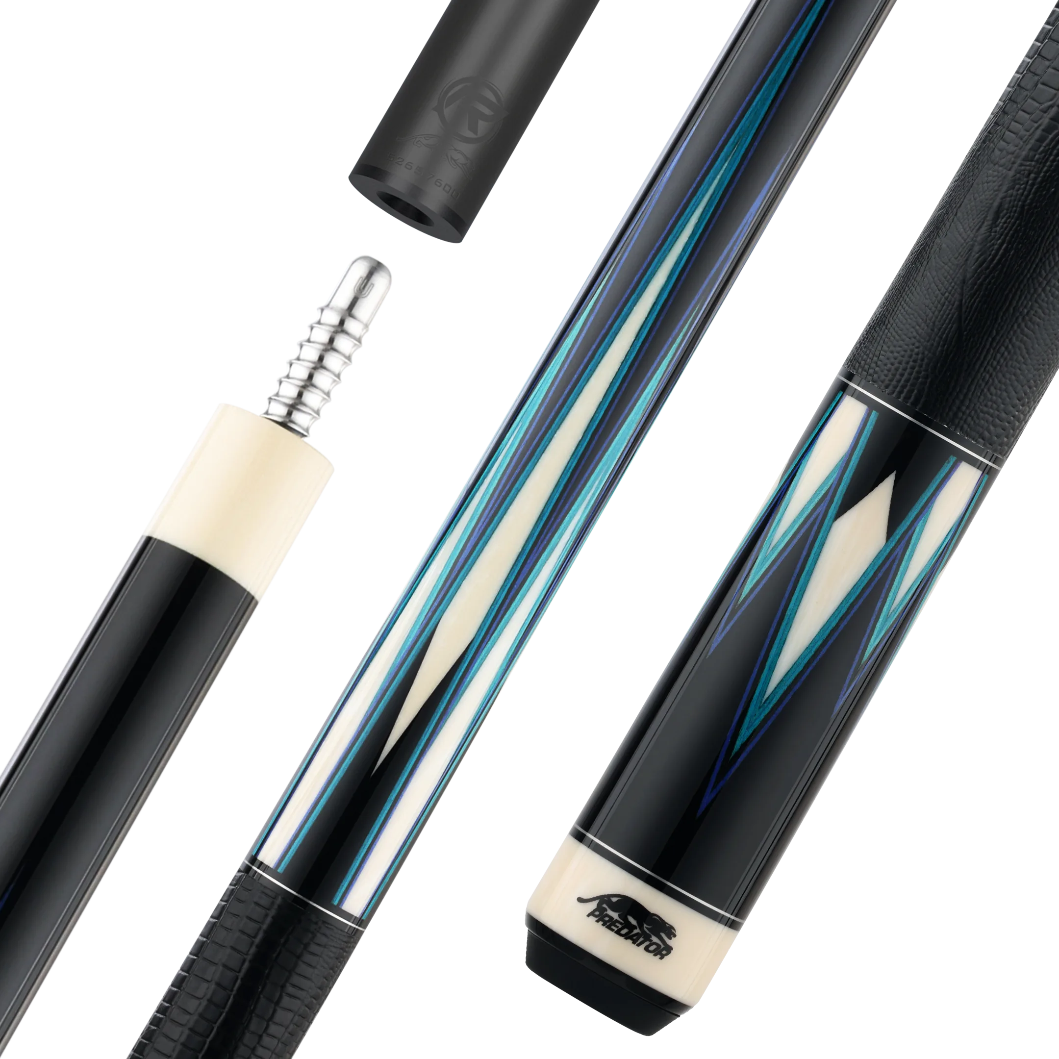 predator-true-splice-16-queue-de-billard-eb-ne-points-bleu-teal-wrap-cuir image 1