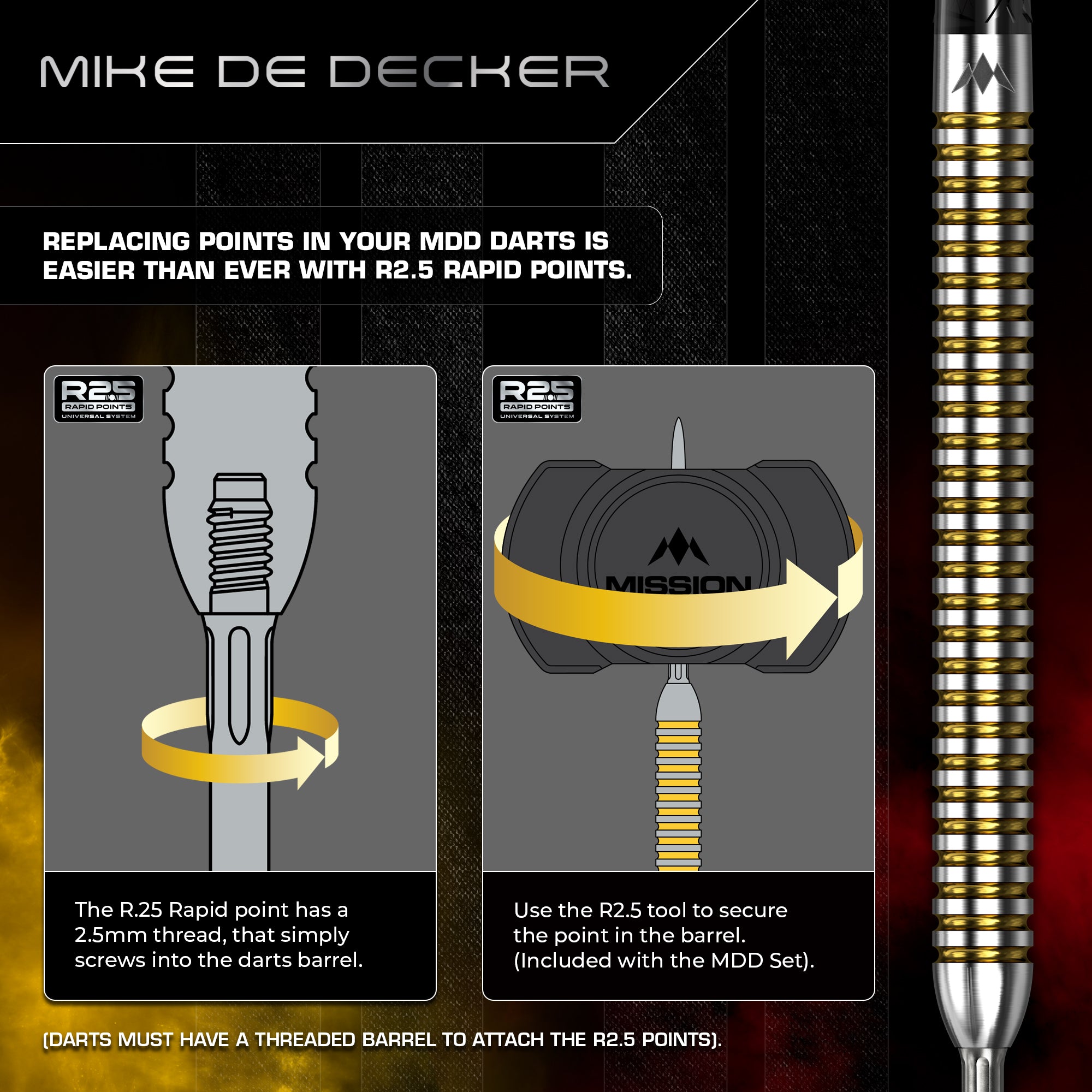 mission-darts-mike-de-decker-v2-fl-chettes-pointe-acier-95-tungst-ne image 6