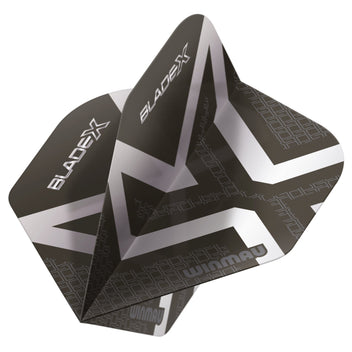 winmau-blade-x-prism-delta-metallic-black-silver-ailettes-standard-x3 image 3