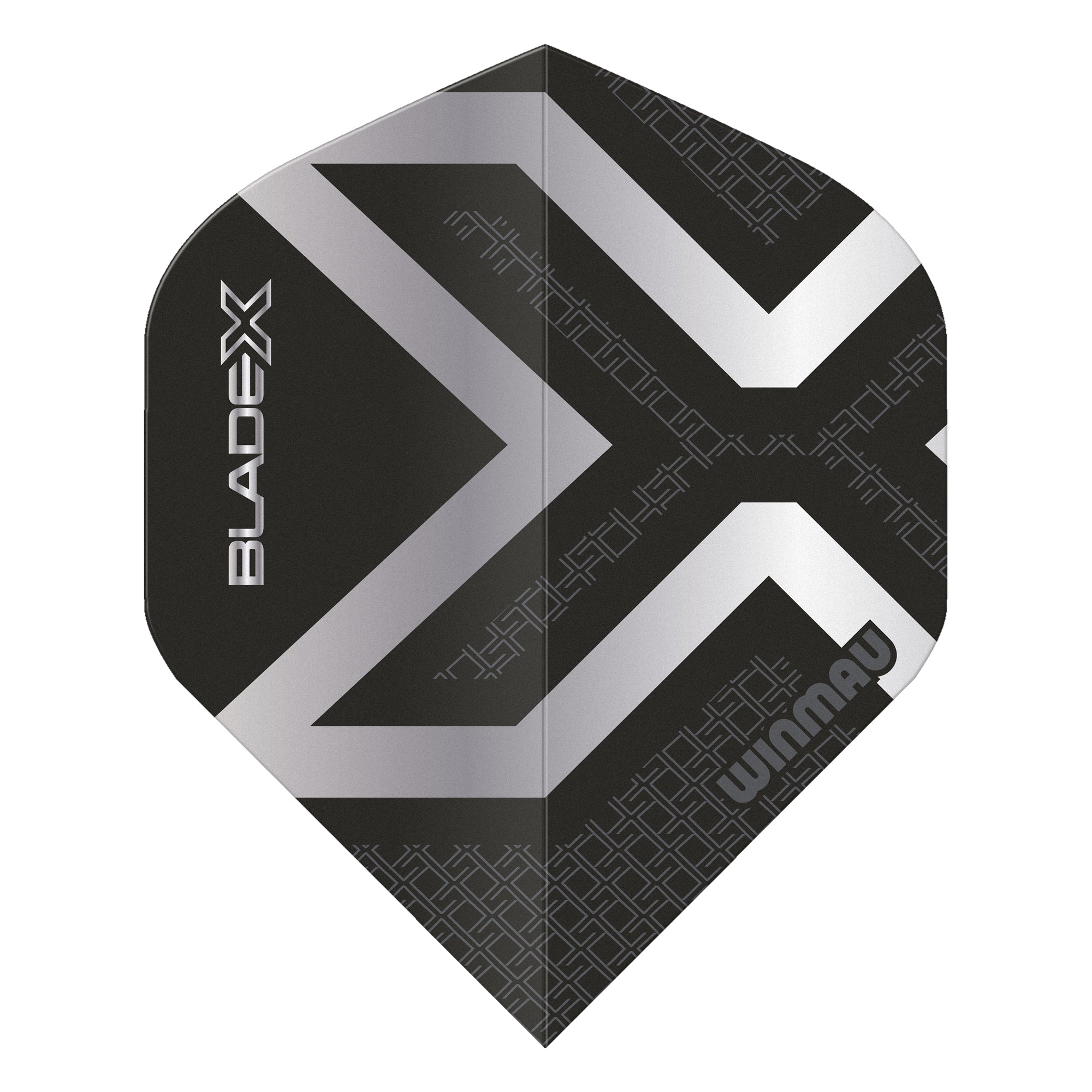 winmau-blade-x-prism-delta-metallic-black-silver-ailettes-standard image 2
