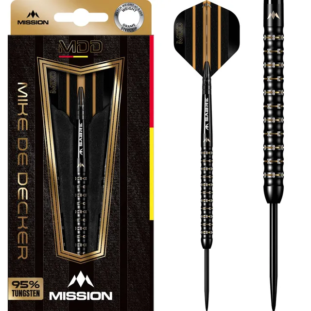 mission-darts-mike-de-decker-steel-tip-95-tungst-ne-noir-et-or image 1