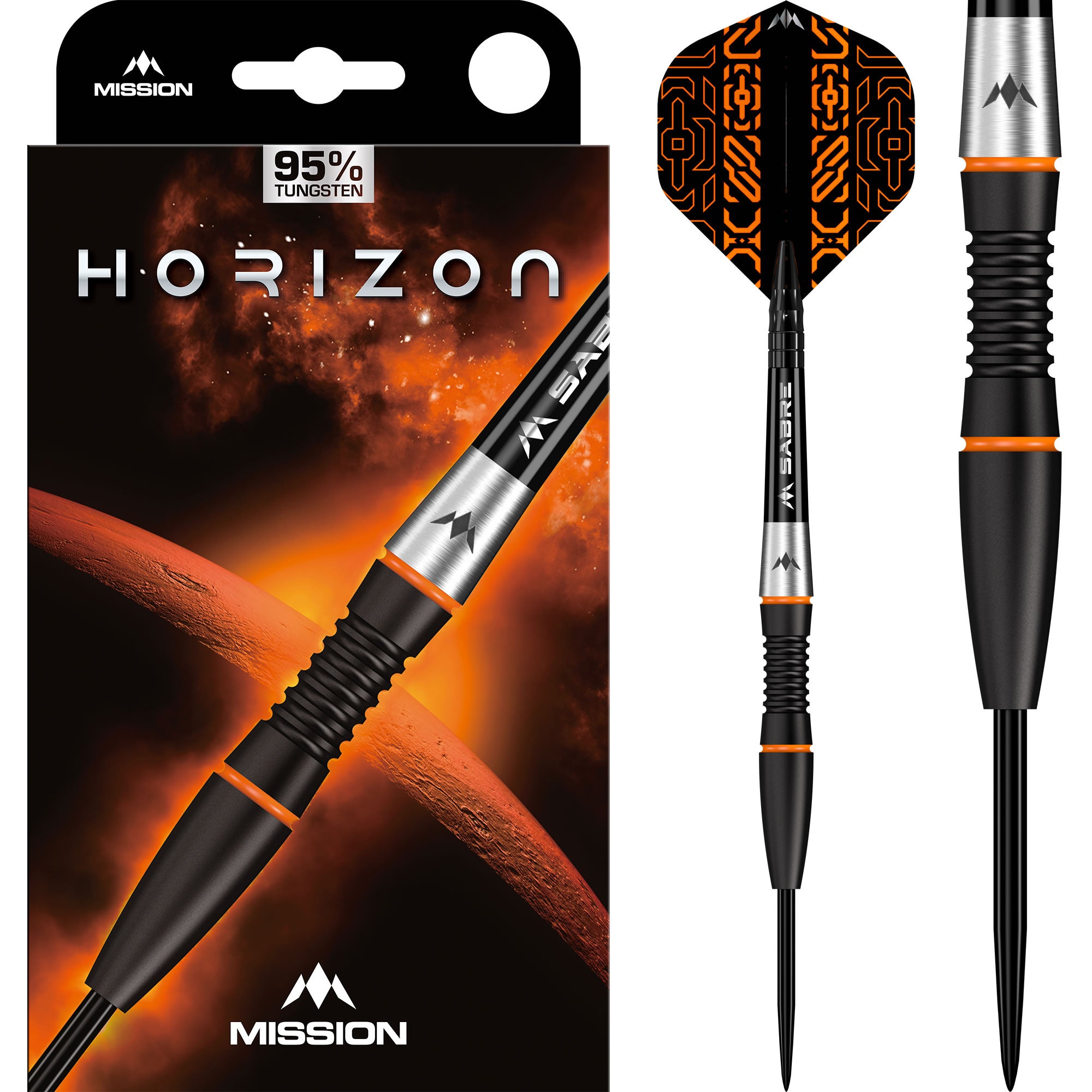 mission-darts-horizon-fl-chettes-steel-tip-95-tungst-ne-black-pvd-orange image 1