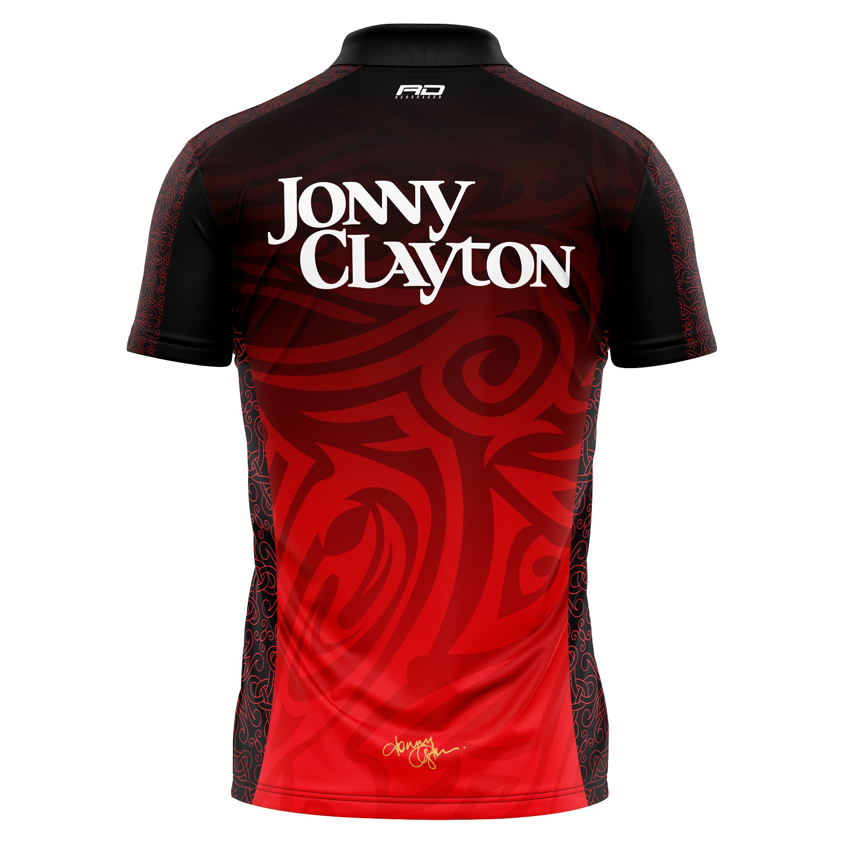 red-dragon-jonny-clayton-limited-edition-tour-polo-noir-dragon-tribal image 2