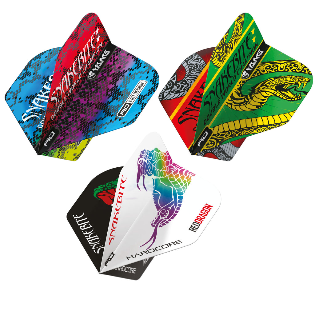 red-dragon-darts-snakebite-yin-yang-flights-multi-pack-ailettes-hardcore-100-mic image 1
