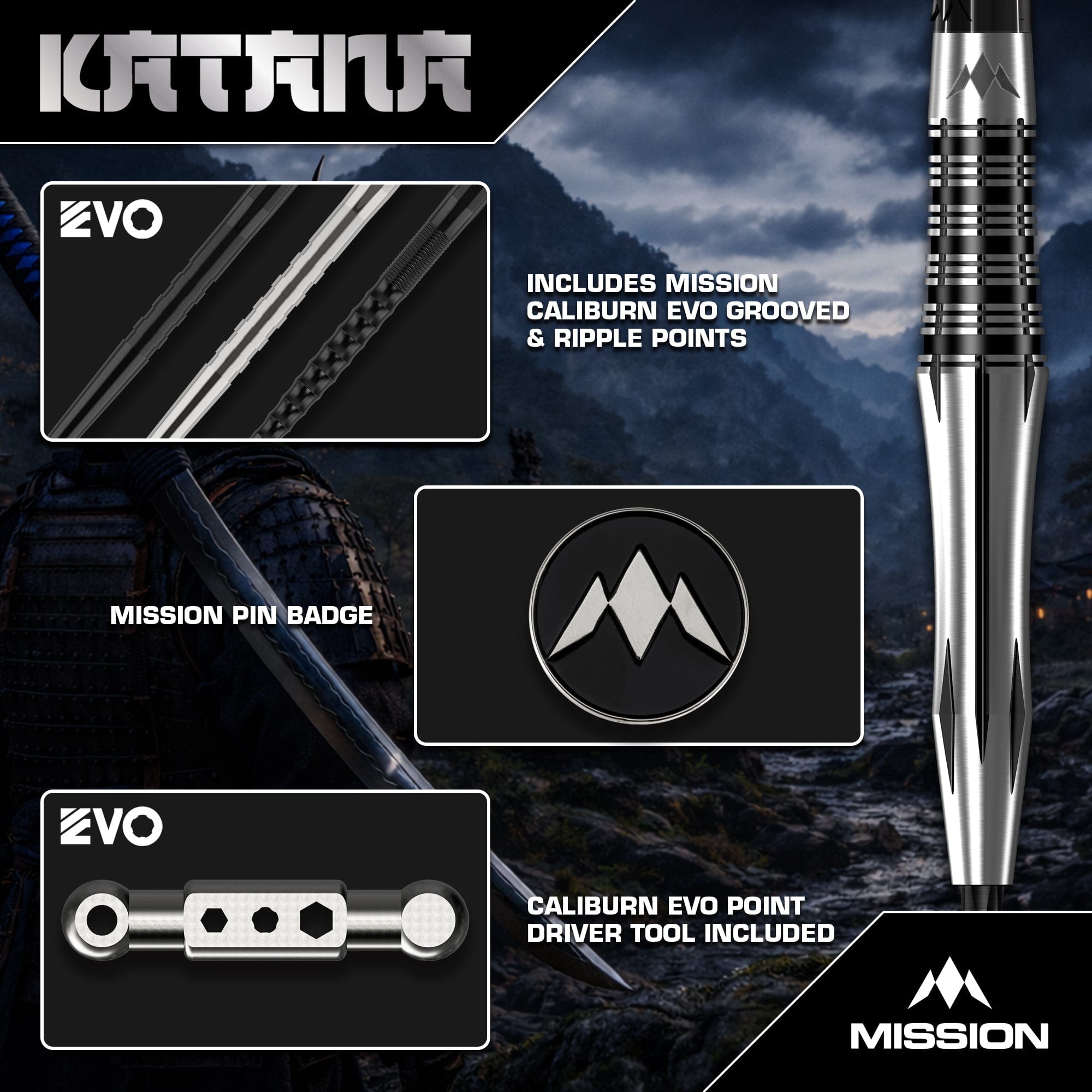 mission-darts-katana-fl-chettes-pointe-acier-tungst-ne-95-22g image 6