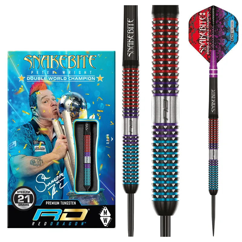 red-dragon-darts-peter-wright-snakebite-spirit-fl-chettes-acier-triple-taillage image 1