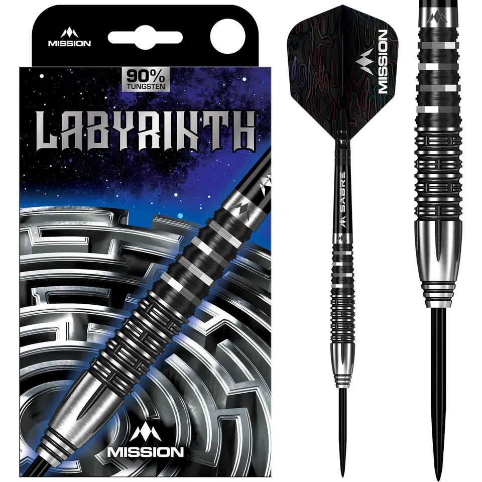 mission-labyrinth-fl-chettes-steel-tip-90-tungst-ne-black-pvd-22g-24g image 1