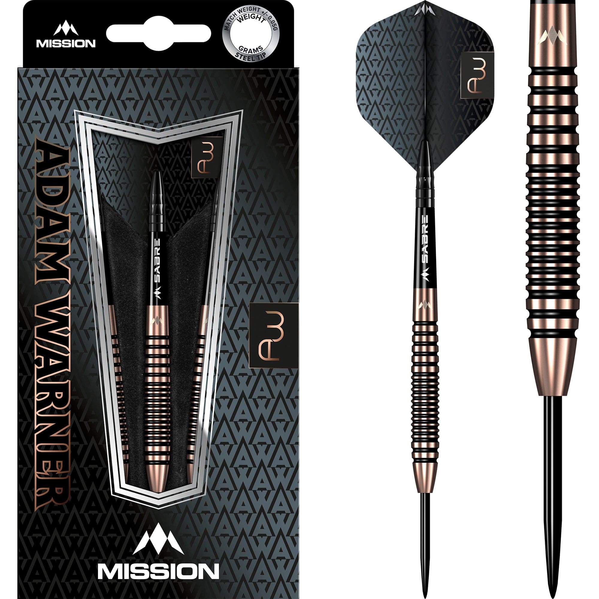mission-adam-warner-fl-chettes-steel-tip-90-tungst-ne-bronze-titanium image 1