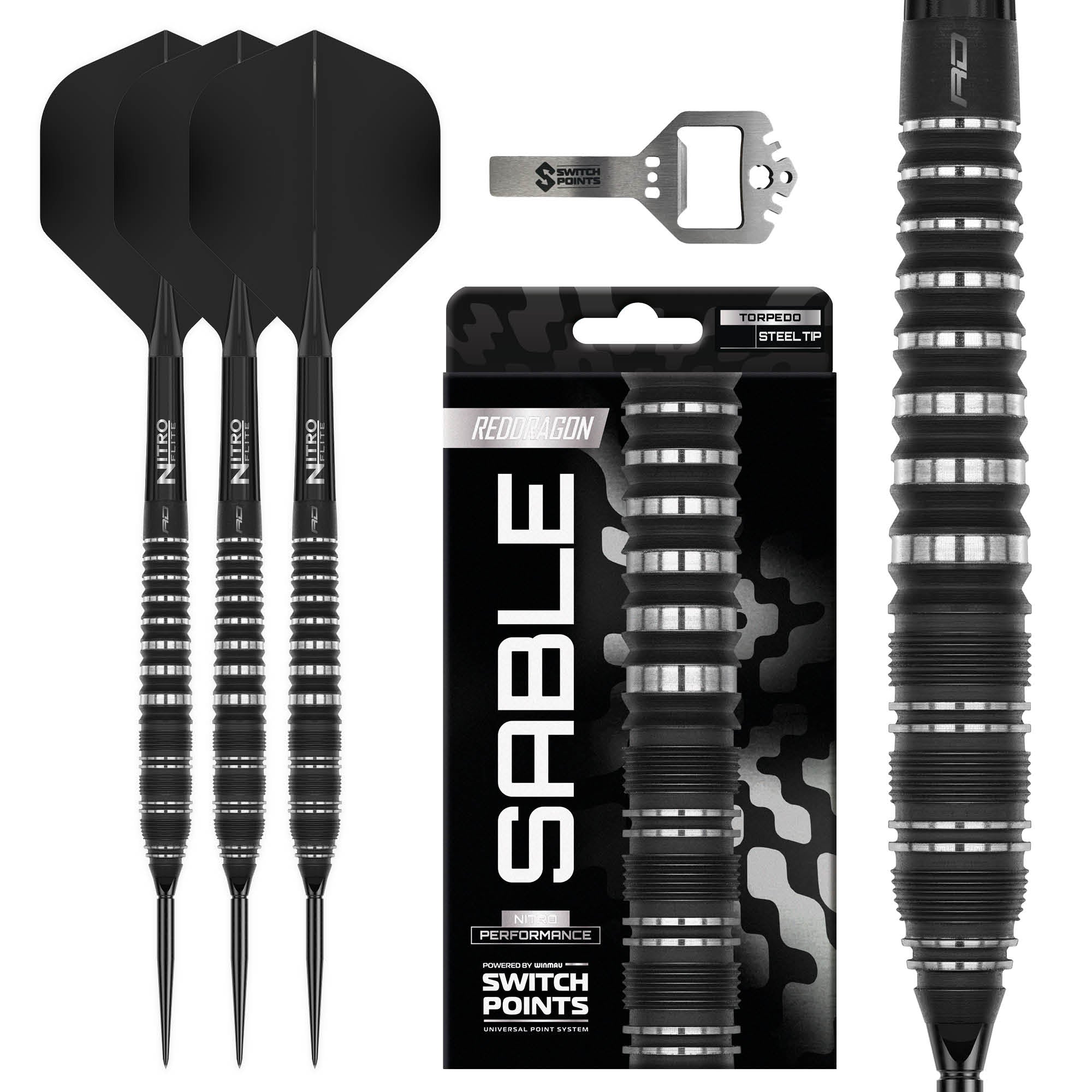 red-dragon-darts-sable-02-90-torpedo-fl-chettes-pointe-acier-switch-point image 1