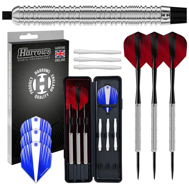 harrows-caliber-90-fl-chettes-pointe-acier-steel-tip-set-16-pi-ces image 1