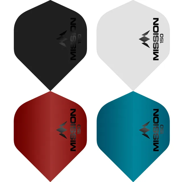 mission-darts-logo-150-matt-ailettes-std-no2-150-microns-noir-bleu image 1
