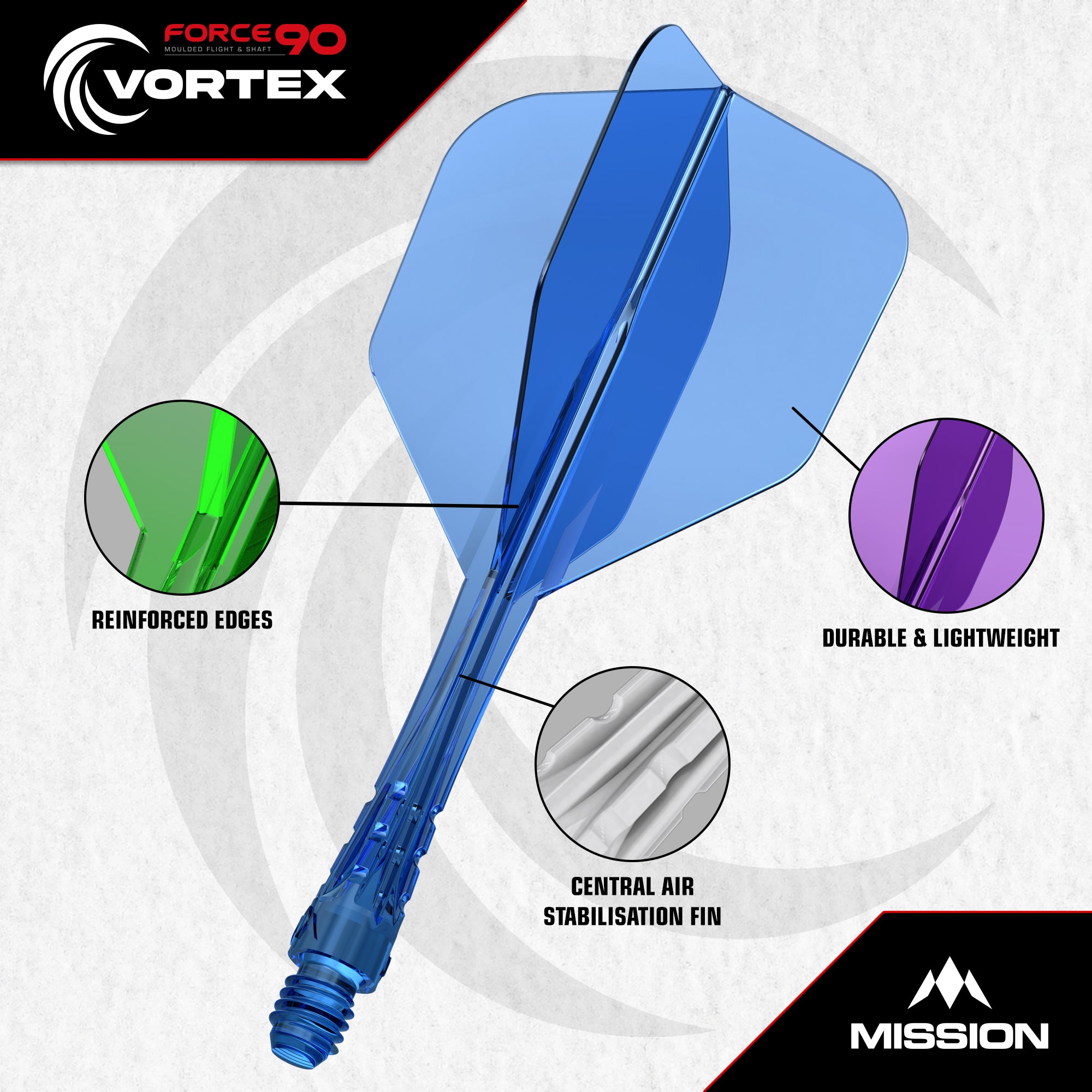 mission-force-90-vortex-ailette-tige-moul-e-standard-no6-vert-transparent image 6