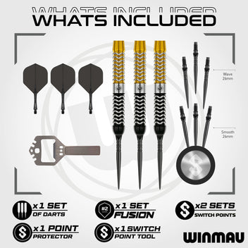 winmau-exion-switch-point-parallel-fl-chettes-pointe-acier-noir-or image 2